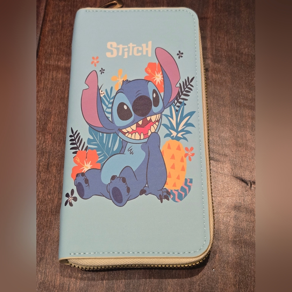 2 For $20 Stitch Blue Wallet with Floral Design